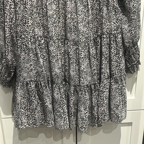 Ever New Petite Skater Ruffled Tiered Dress Long Sleeves - Picture 10 of 17